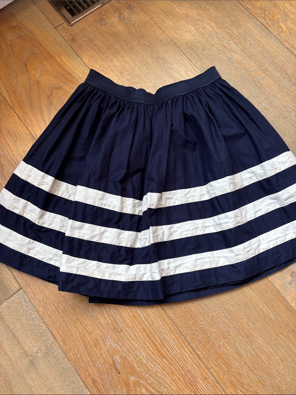 GAP Navy Blue and White Striped Skirt